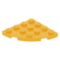 LEGO lapos elem lekerekített sarokkal 4x4, világos narancssárga (30565)